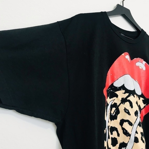 Tultex Red Lips Leopard Tongue Band Graphic T-Shirt Unisex XXL Top - Picture 8 of 10